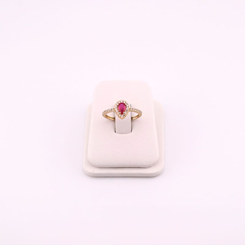 Anillo C/p Rja/bca 14k 1.4g #6