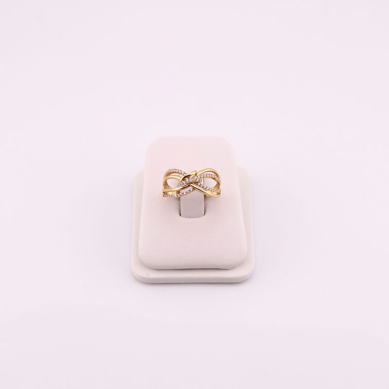 Anillo Lineas/nudo C/p Bca 14k 2.5g #6