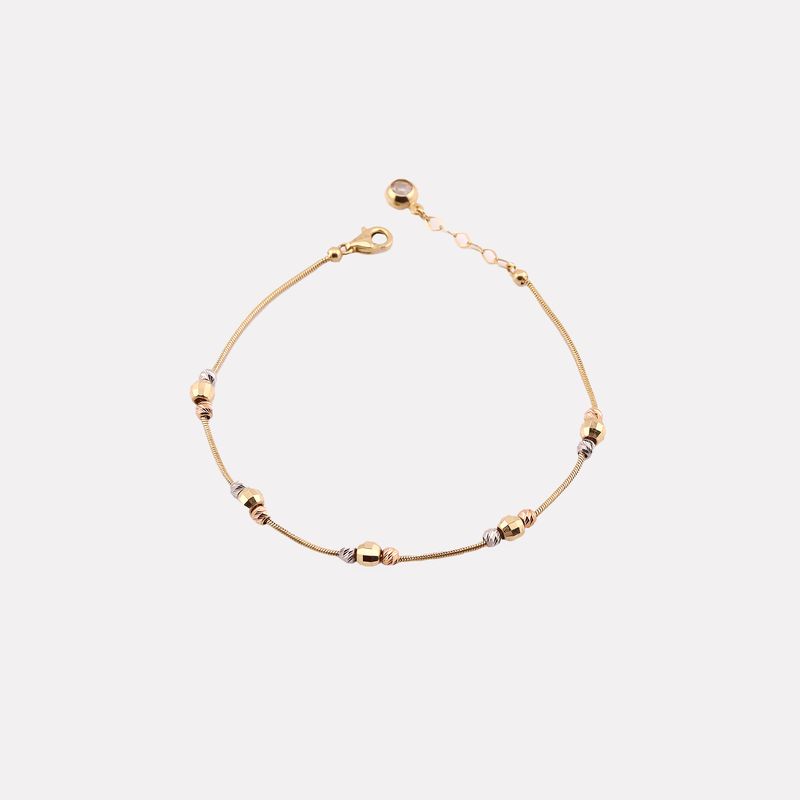 Pulsera Borlas Niveles C/p 14k 3.3g 18cm