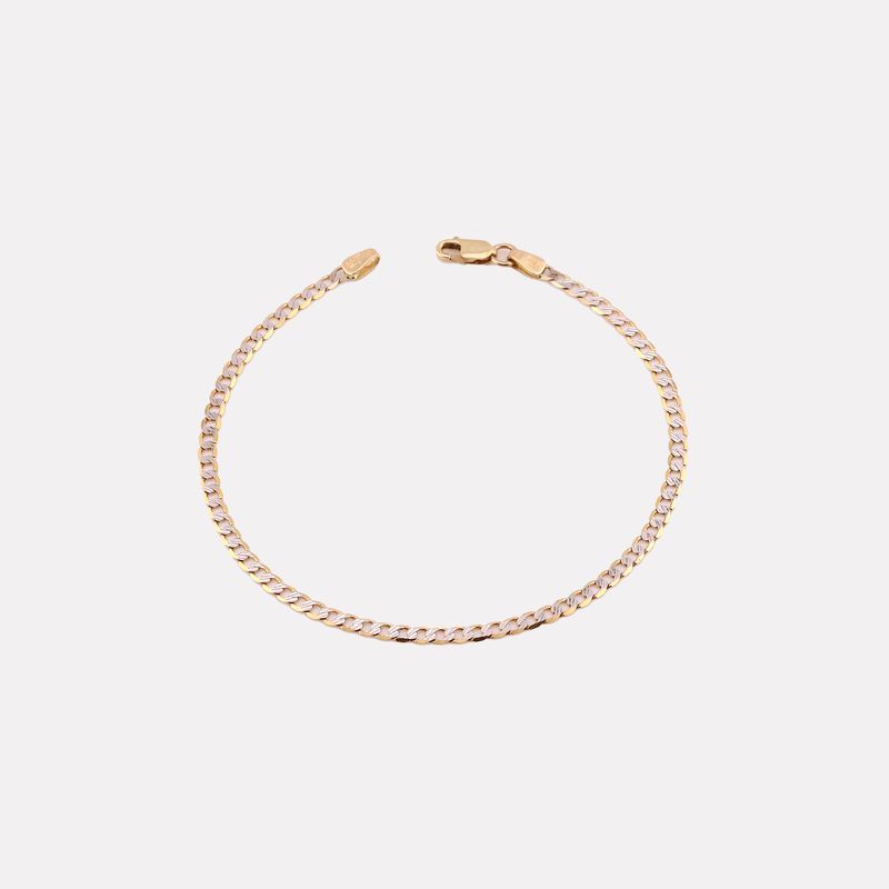 Pulso Eslabon Dimant. 14k 1.9g 18cm