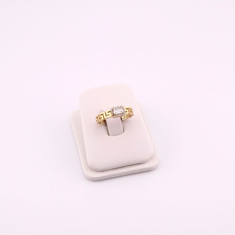 Anillo Grecas C/p Baguette Bca 14k 2.2g #6.5