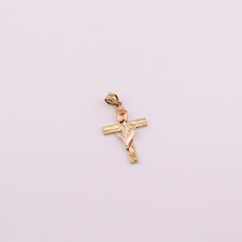 Dije Cruz /rosa 14k 2g