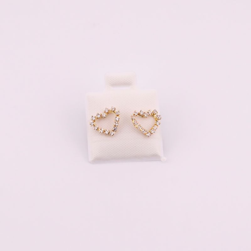 Broqueles Corazon Silueta C/p 10k 0.6g