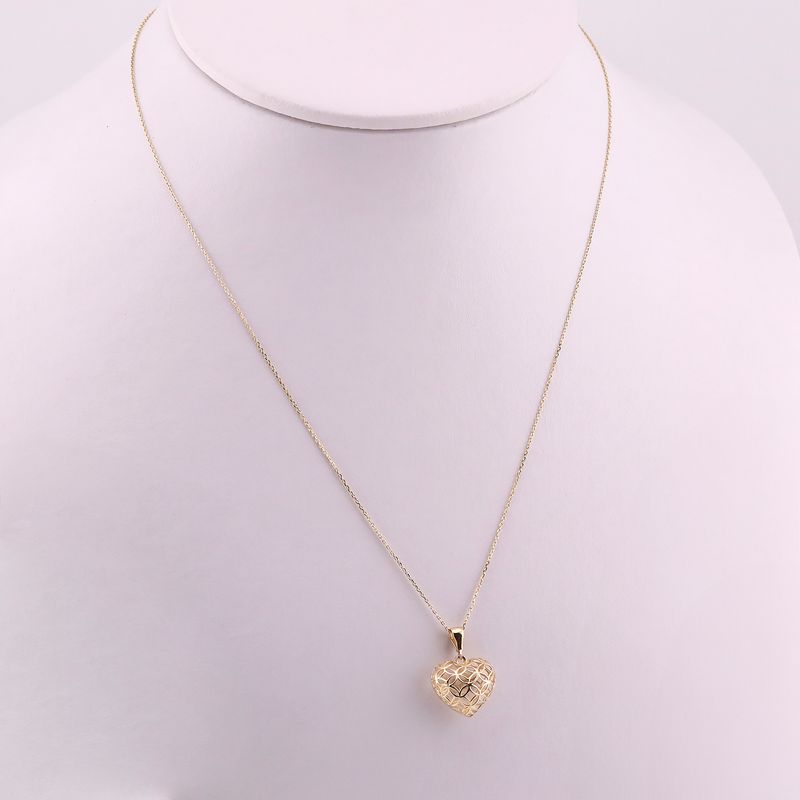 Gargantilla Corazon Inflado 14k 1.5g