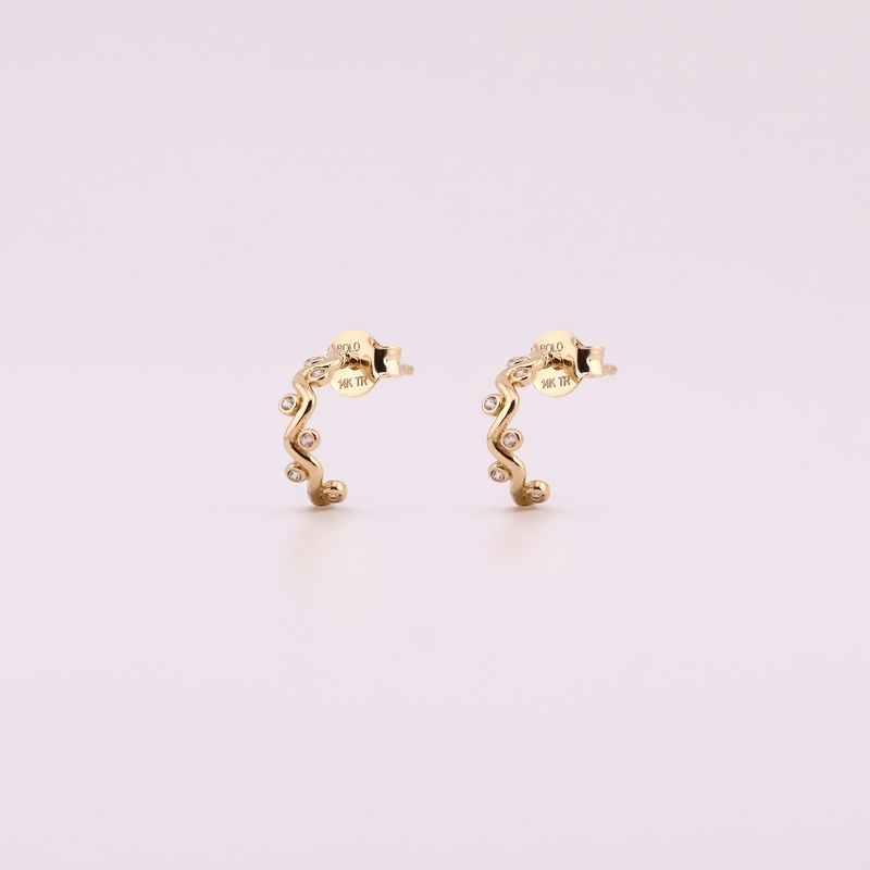 Aretes Onda C/p 14k 1.2g