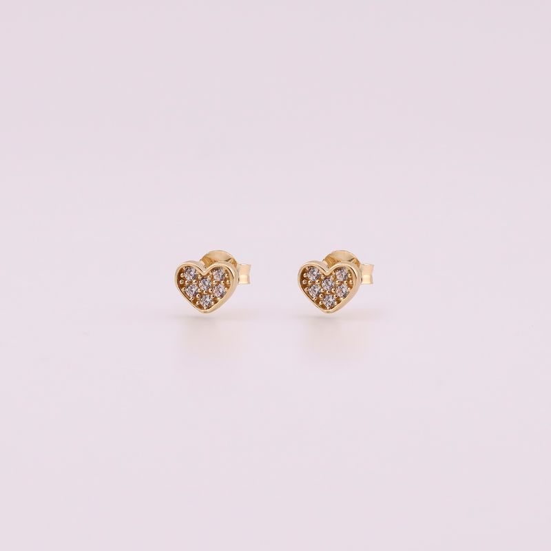 Aretes Corazon C/p 14k 1.2g