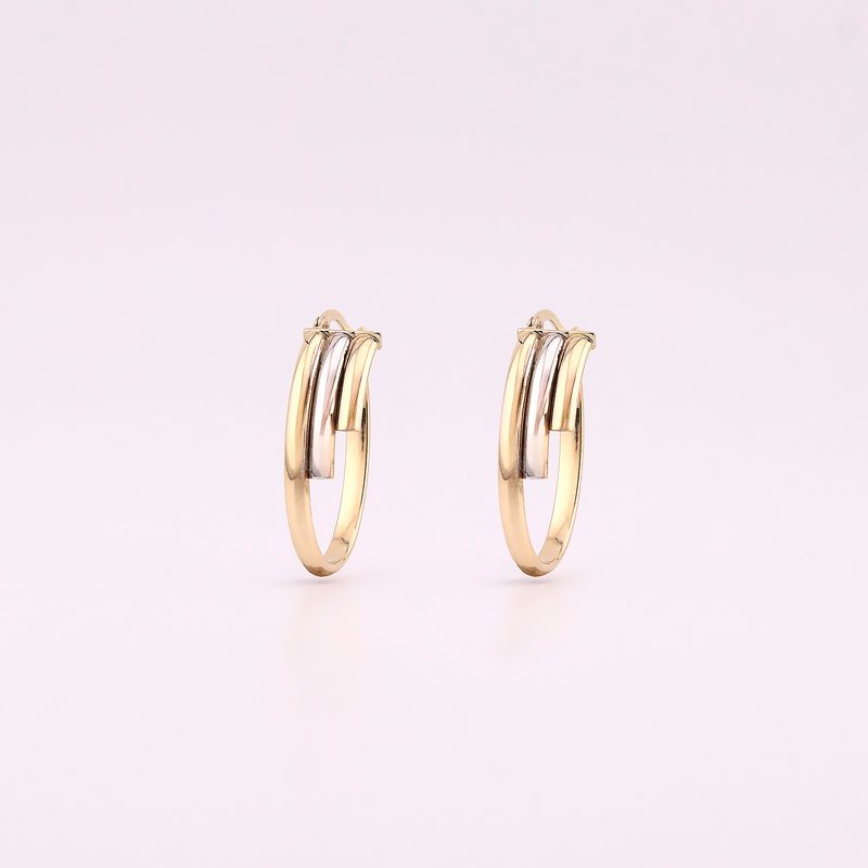 Arracadas Ovalo 3 Tubos 14k 2g