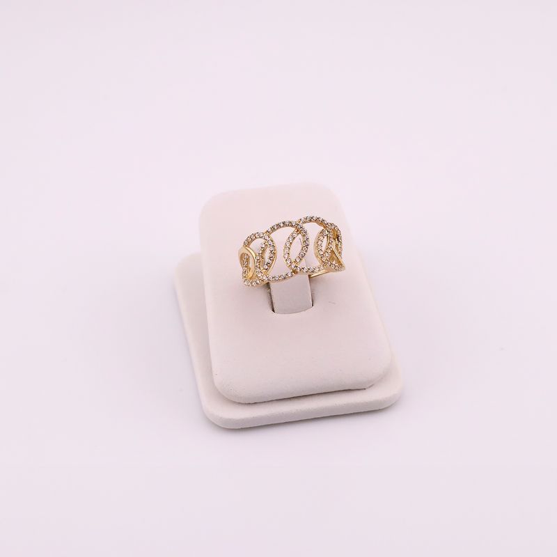 Anillo Ovalos Torcidos C/p 14k 2.4g #7