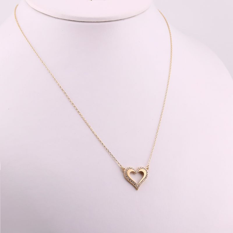 Gargantilla Corazon Liso C/p 14k 2.8g