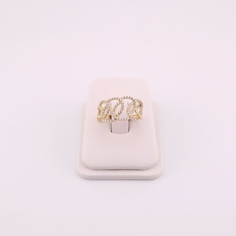 Anillo Ovalos Torcidos C/p 14k 2.4g #8