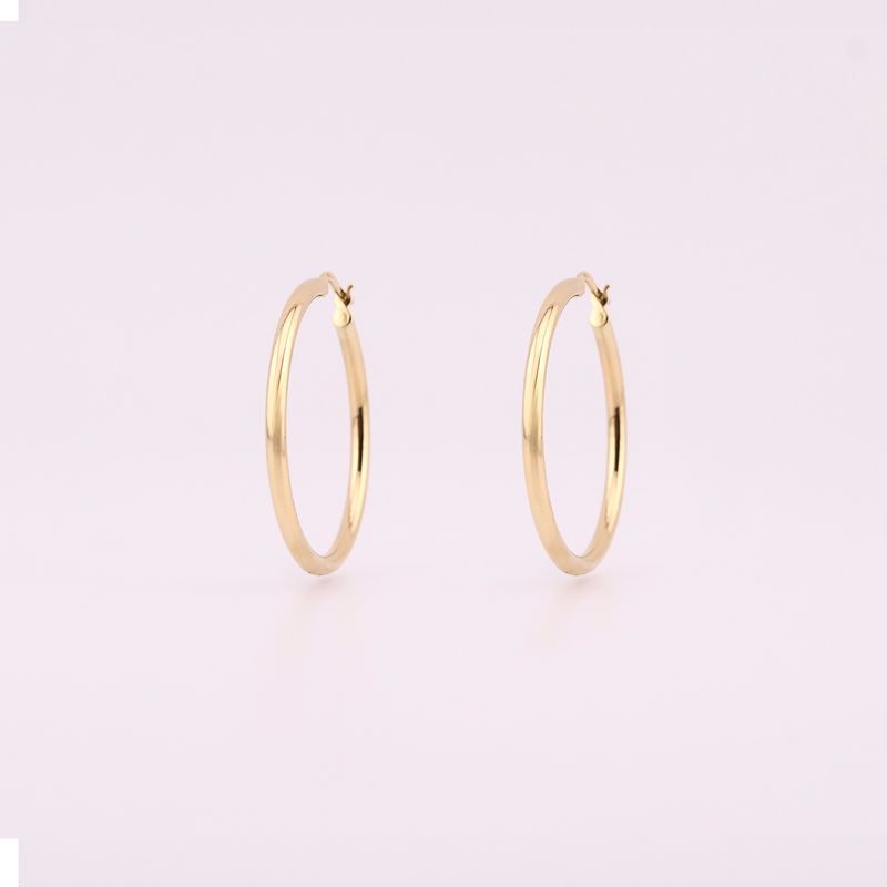 Arracadas Tubo Red. Lisa 14k 3g