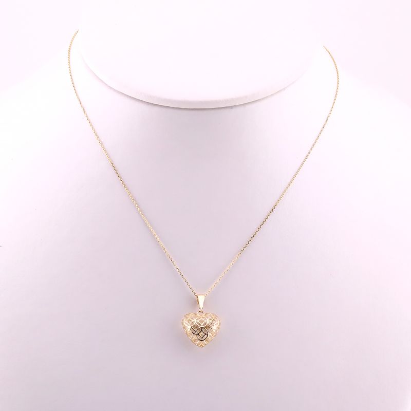 Gargantilla Corazon Inflado 14k 1.5g