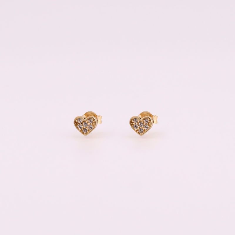 Aretes Corazon C/p 14k 1.2g