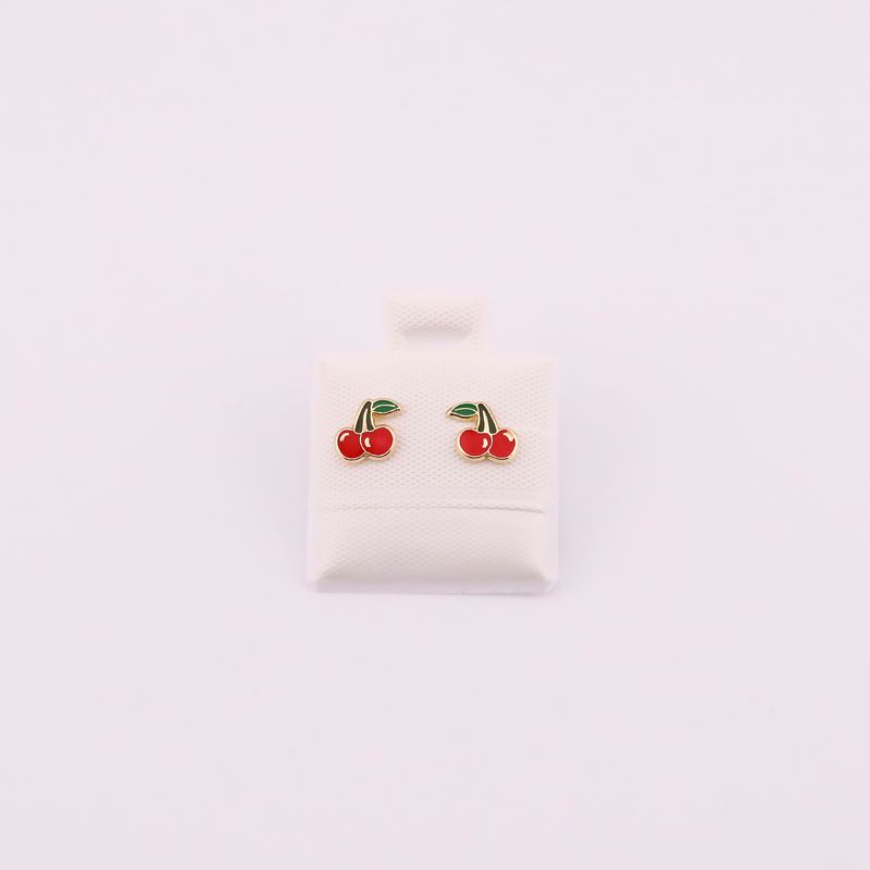 Broqueles Cereza Esmalt. 10k 0.3g