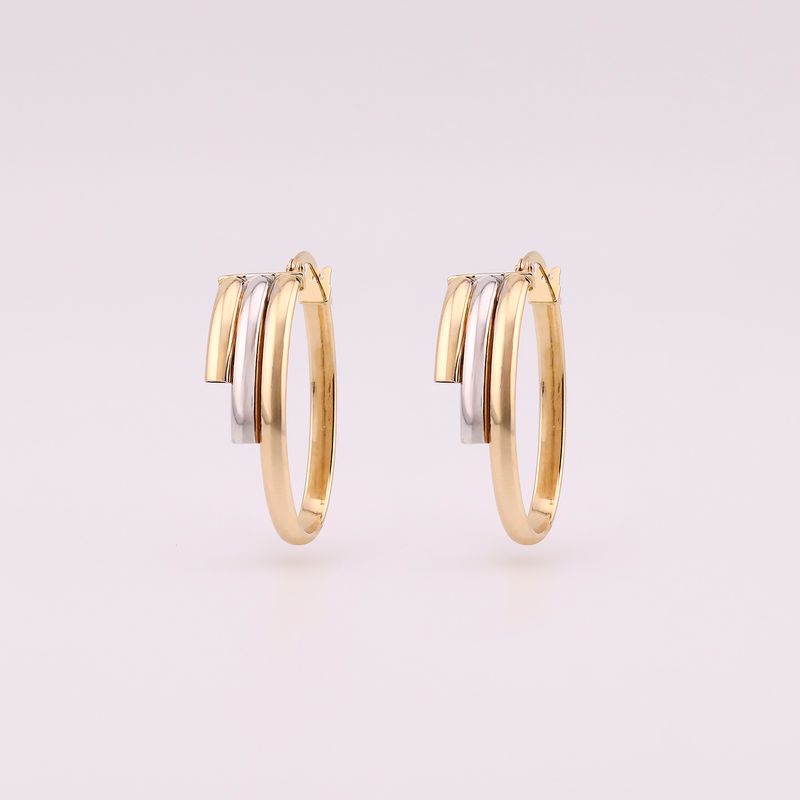 Arracadas Ovalo 3 Tubos 14k 2g