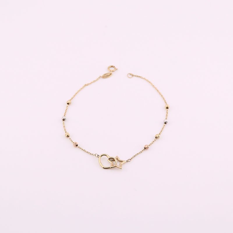 Pulsoestrella /corazon  14k 1.6g 18cm