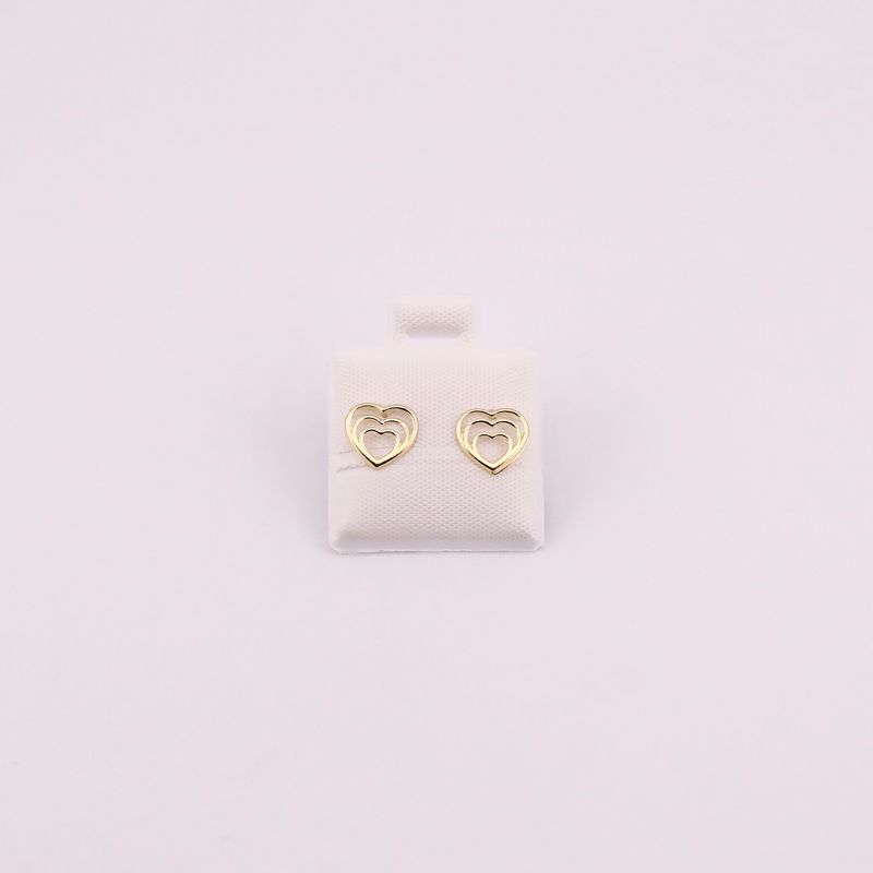 Broqueles Corazon Triple. 10k 0.2g
