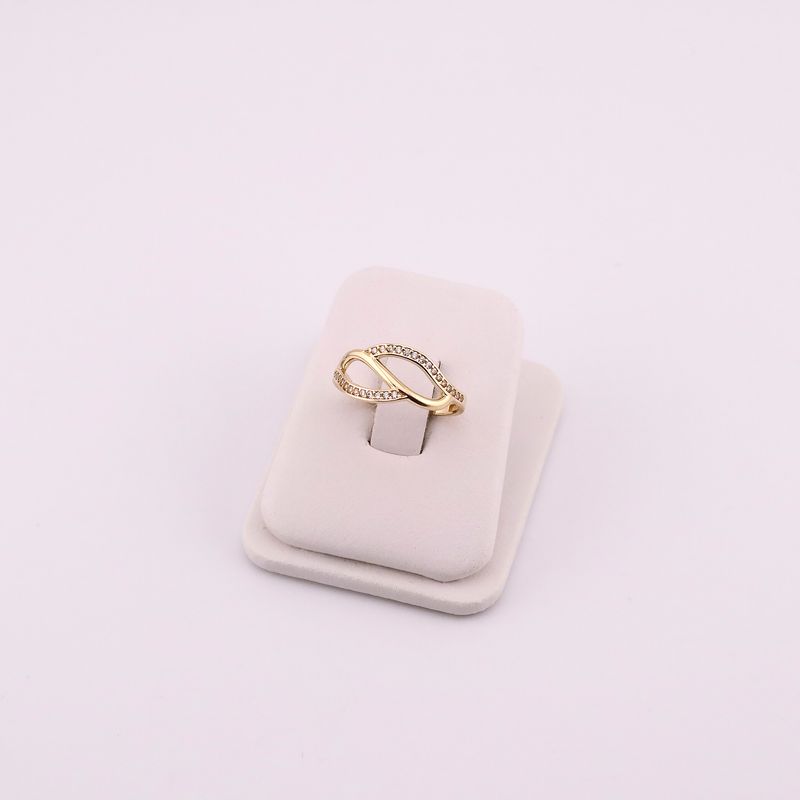Anillo Hojas Liso C/p 14k 1.9g #8