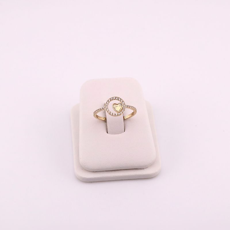 Anillo Circ. Corazon C/p 14k 1.4g #7.5