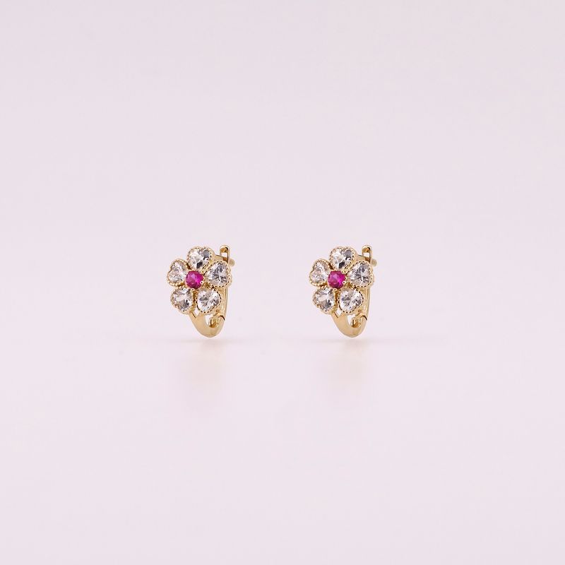 Aretes Flor C/p Tns 14k 1.6g
