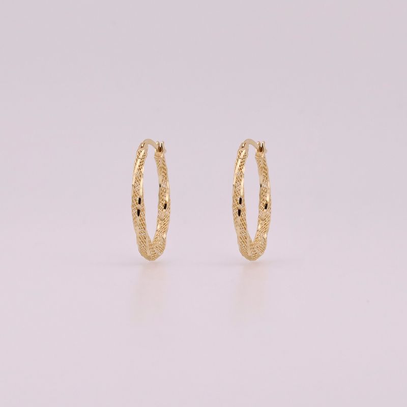 Arracadas Ovalo Filigrana 14k 2.6g