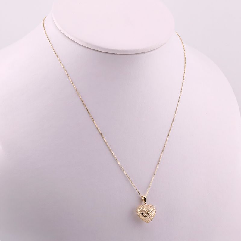 Gargantilla Corazon Inflado 14k 1.5g