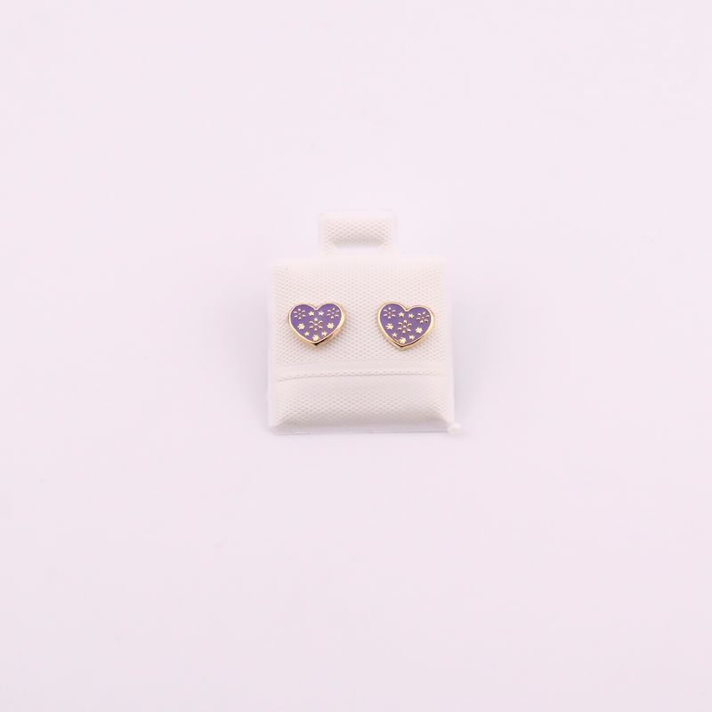 Broqueles Flor Esmaltado 10k 0.2g