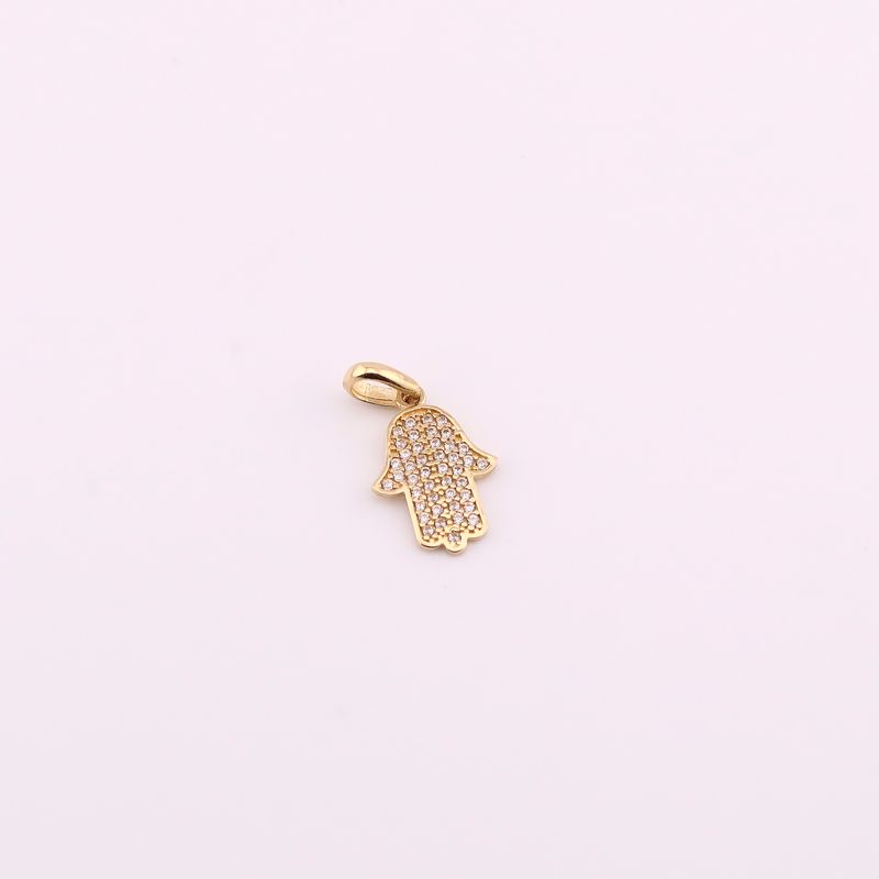 Dije  Mano Con Piedra 14k 1g