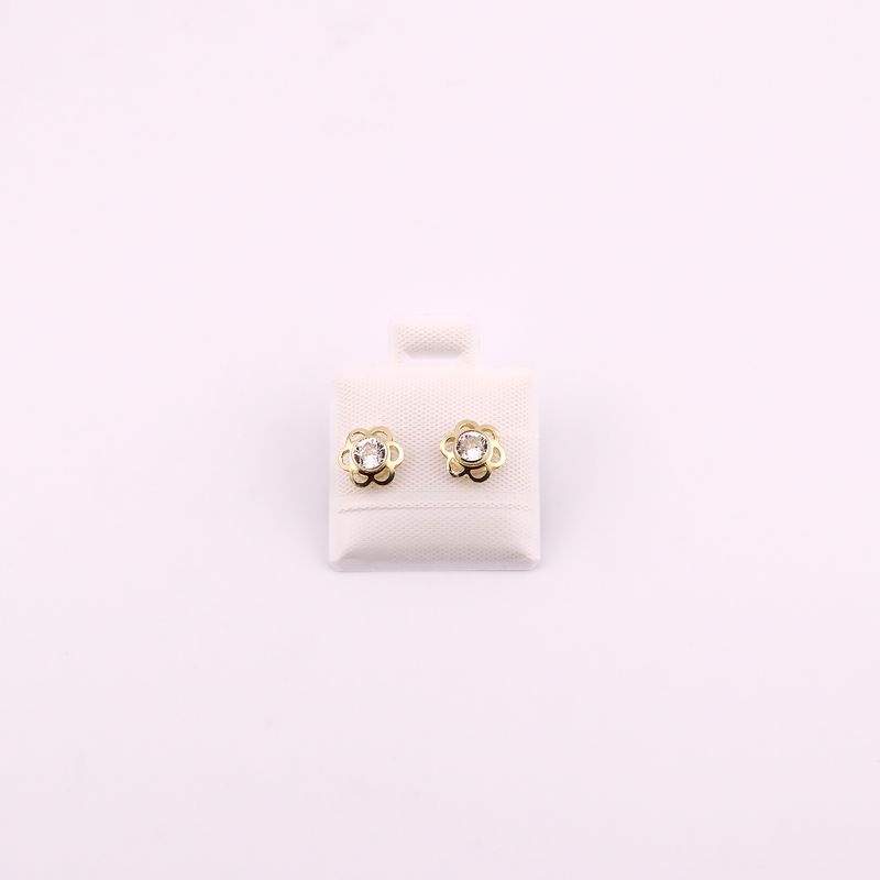 Broqueles Flor Estampada 10k 0.4g