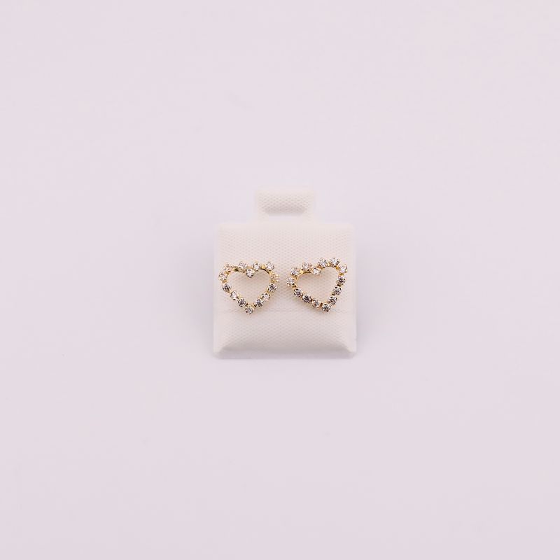 Broqueles Corazon Silueta C/p 10k 0.6g