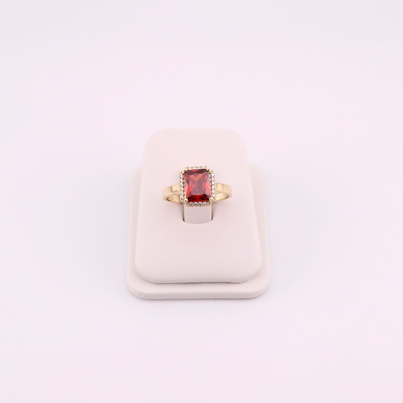 Anillo C/p Granate 14k 2.5g #7.5