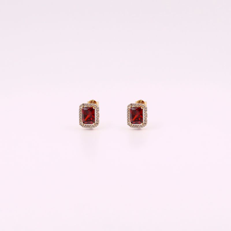 Aretes C/p Granate 14k 2.8
