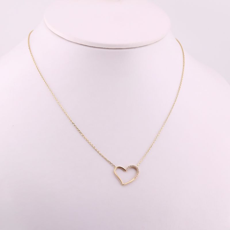Gargantilla Corazon Liso C/p 14k 1.9g