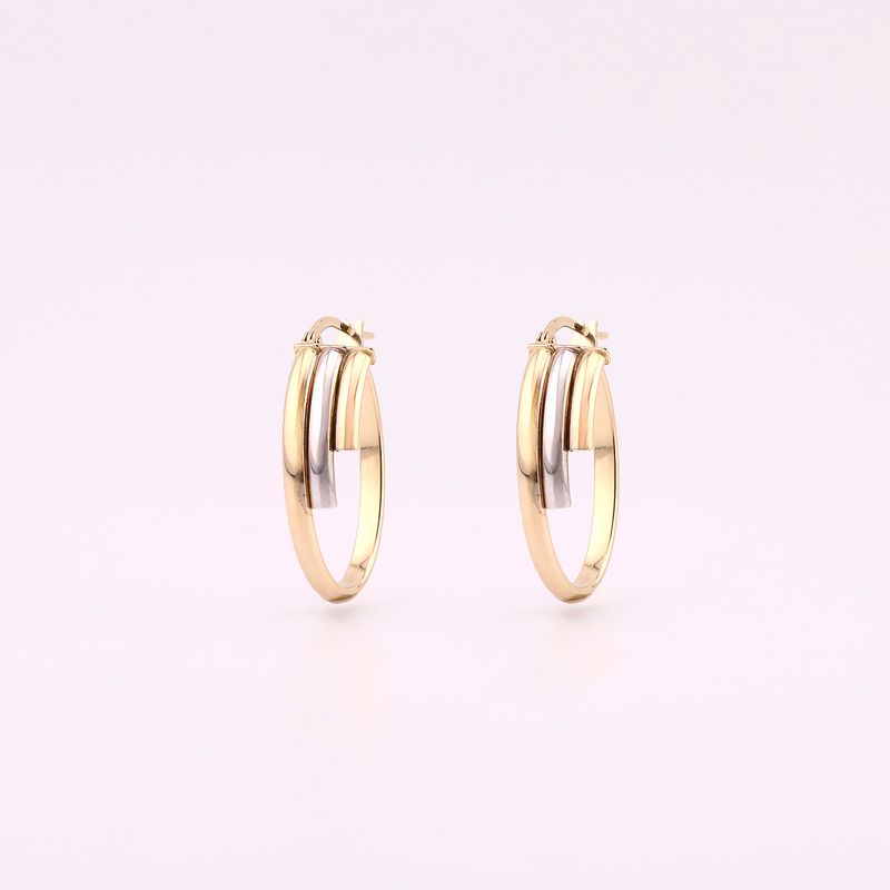 Arracadas Ovalo 3 Tubos 14k 2g