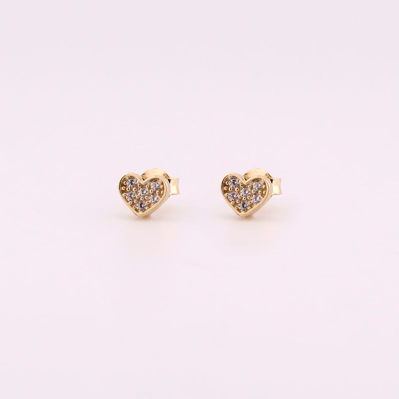 Aretes Corazon C/p 14k 1.2g
