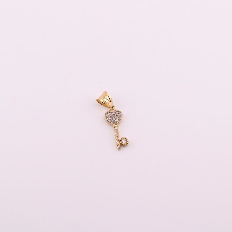 Dije Llave Con Piedra 14k 1.3g