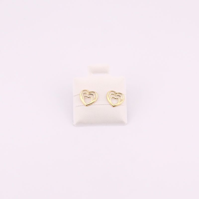 Broqueles Corazon Triple. 10k 0.2g