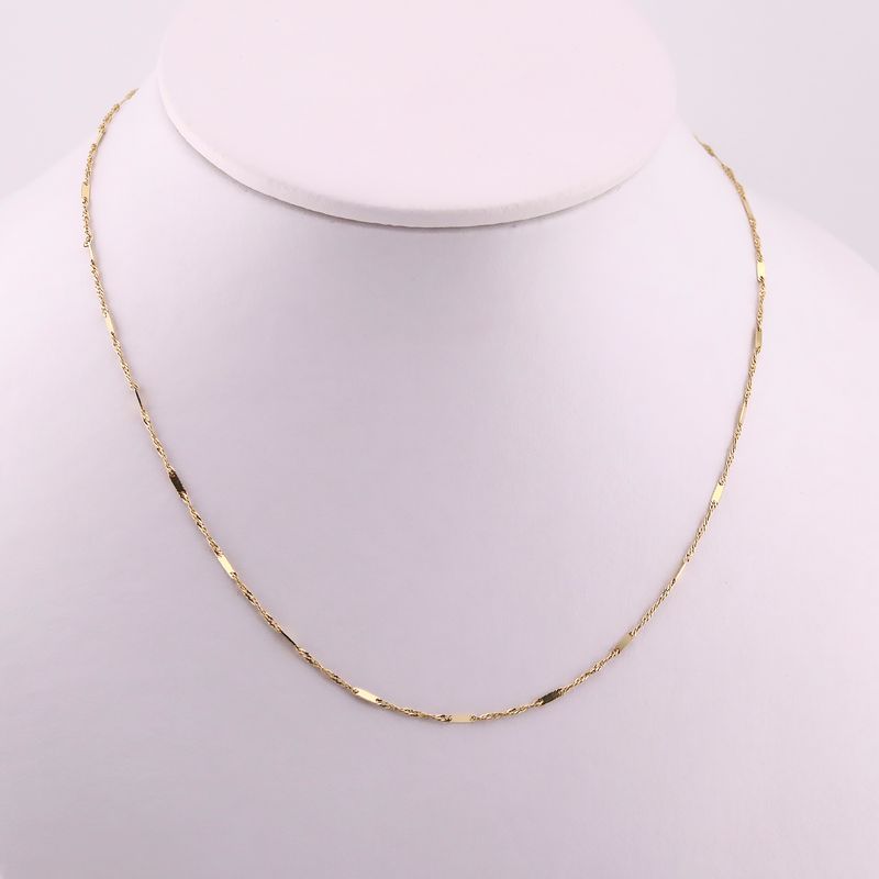 Cadena Torzal /placas  14k 2g 50cm
