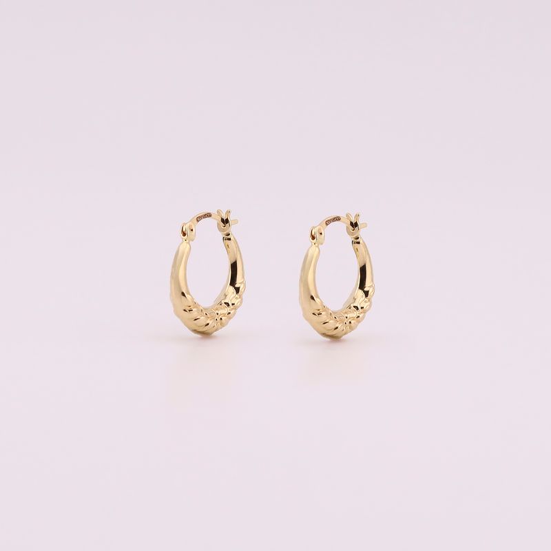 Arracadas Grabada 14k 0.7g