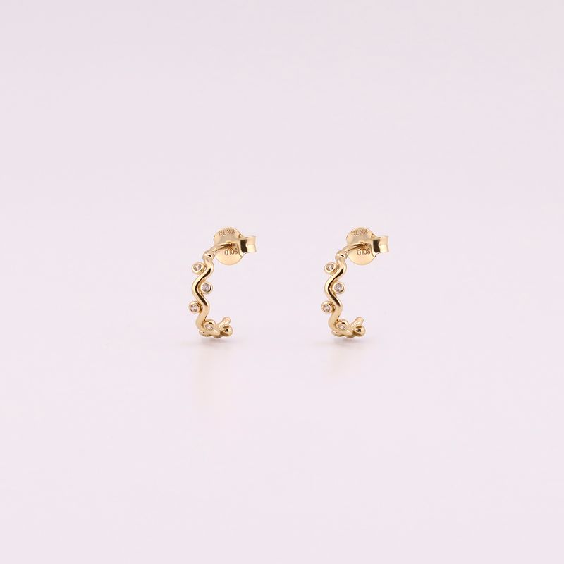 Aretes Onda C/p 14k 1.2g