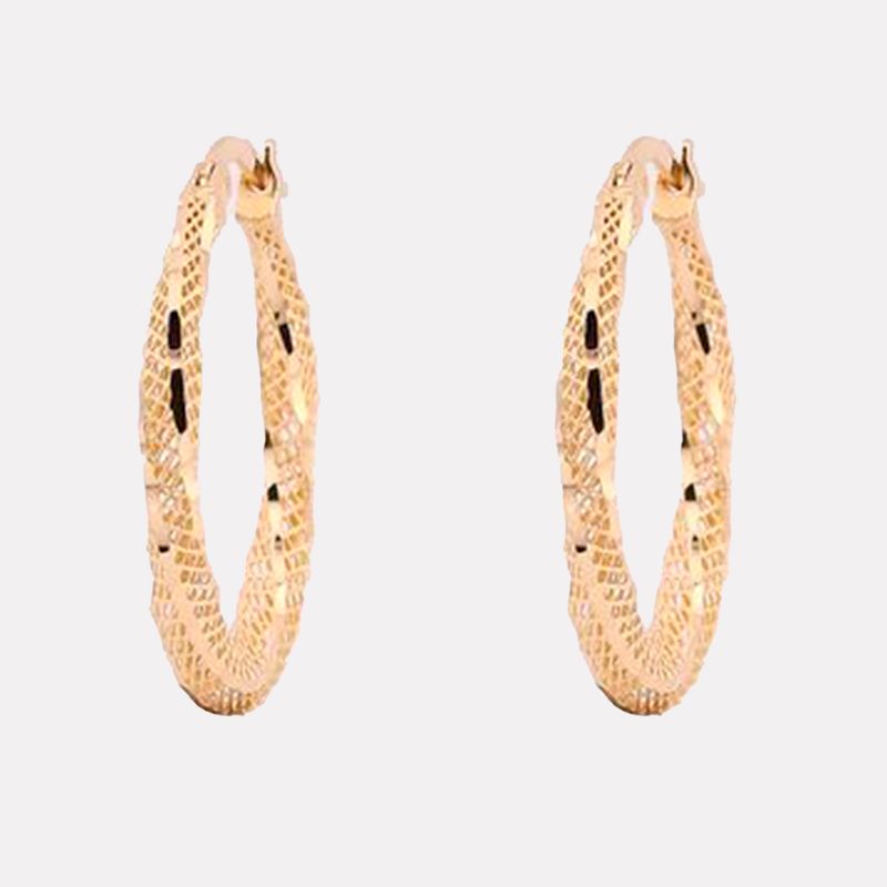 Arracadas Ovalo Filigrana 14K 2.6g