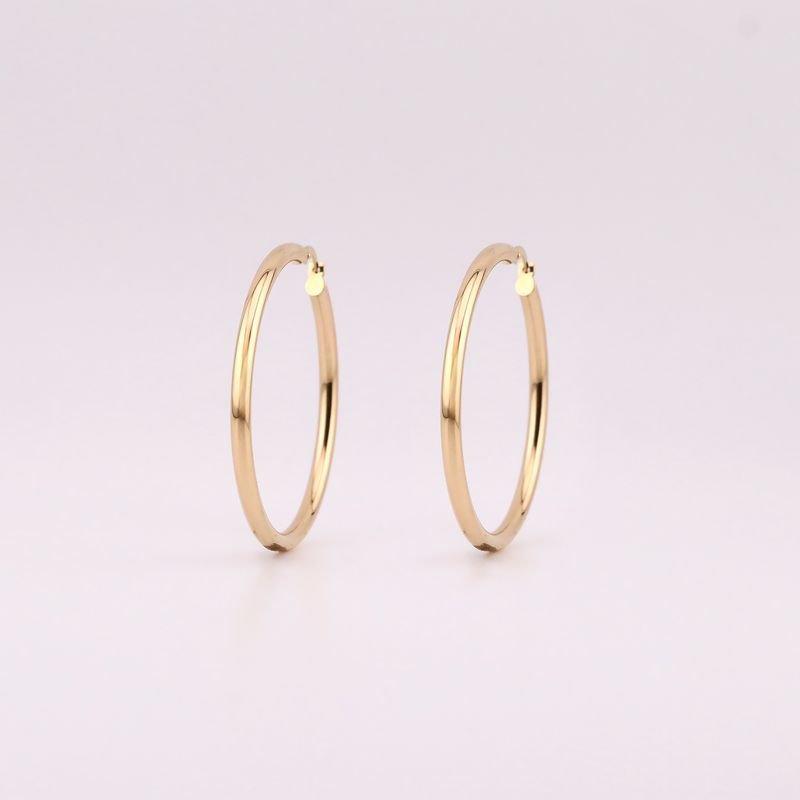 Arracadas Redondas Lisas 14k 3g