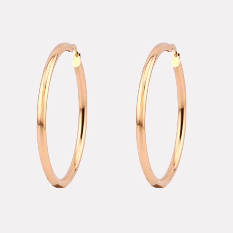 Arracadas Redondas Lisas 14K 3g