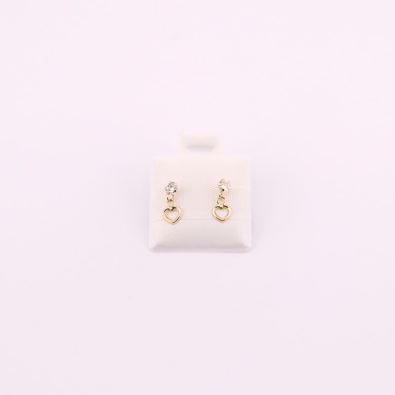 Broqueles Corazon Colg. 10k 0.3g