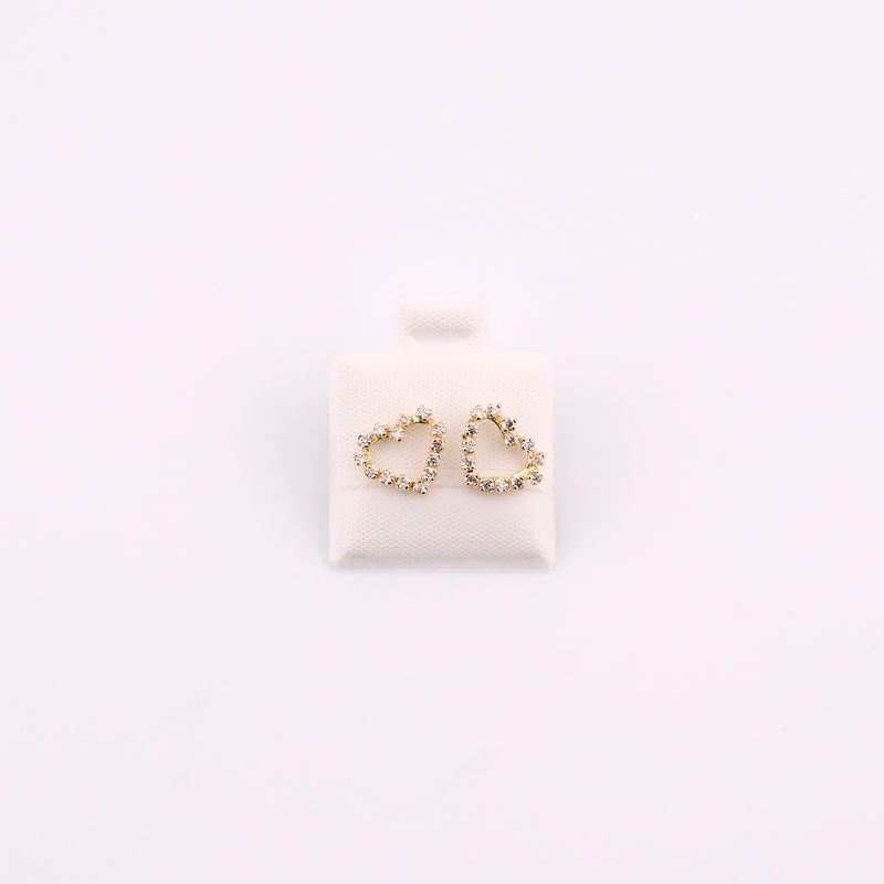 Broqueles Corazon Silueta C/p 10k 0.6g