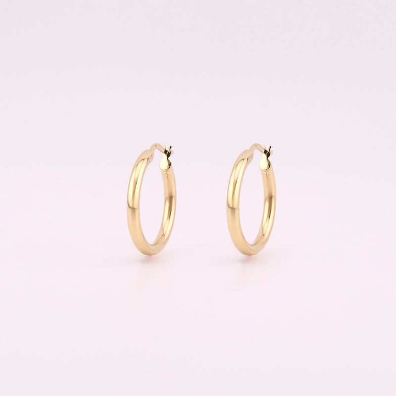 Arracadas Tubo Redondo 14k 2.6