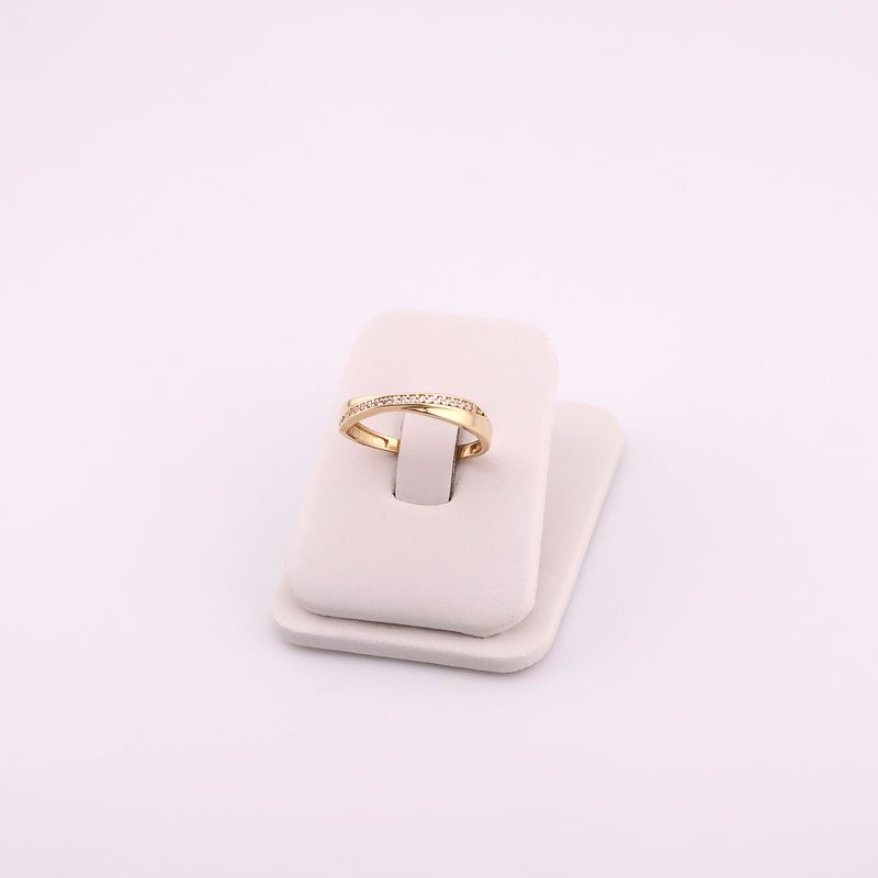 Anillo Cruzado Liso C/p 14k 1.6g #8.5