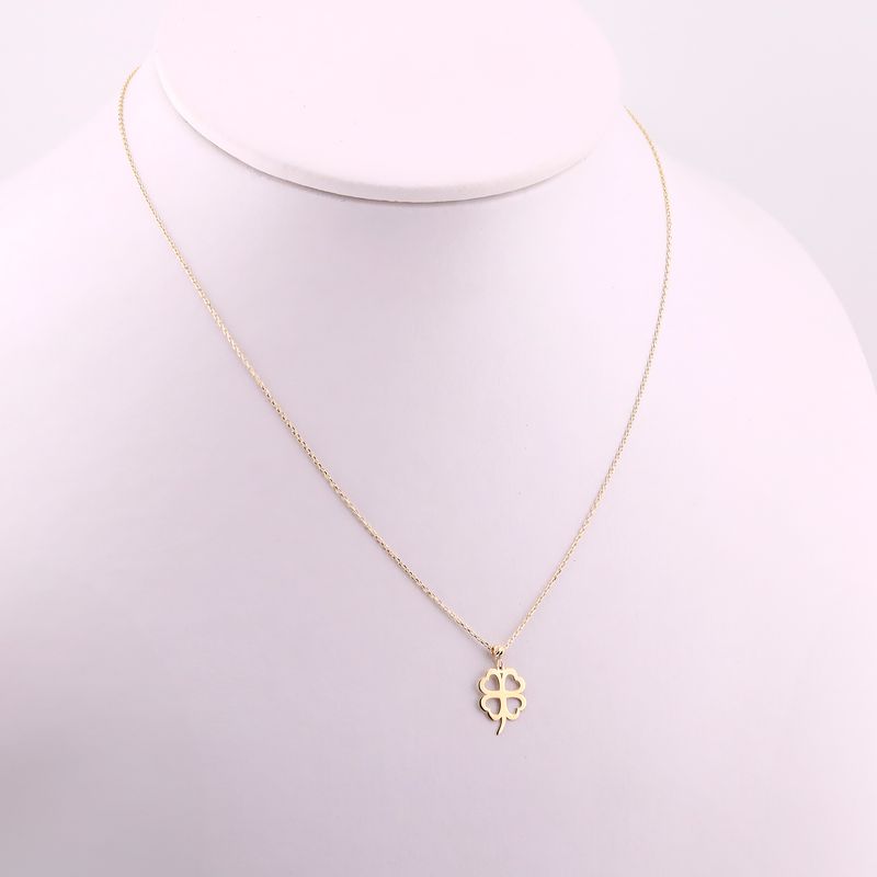 Gargantilla Trebol Liso 14k 1.3g