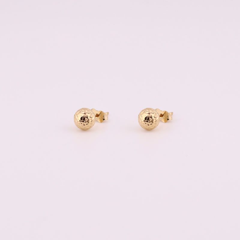 Aretes Esferas Relimadas 14k 1g