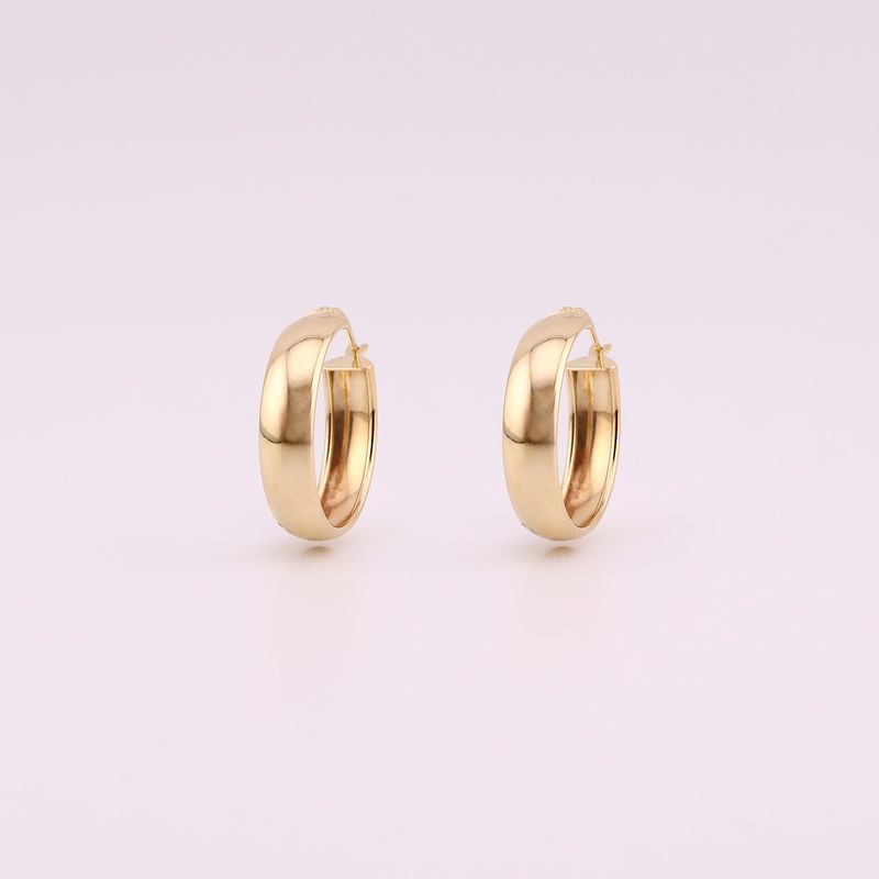 Arracadas Redondas Anchas 14k 3.3g